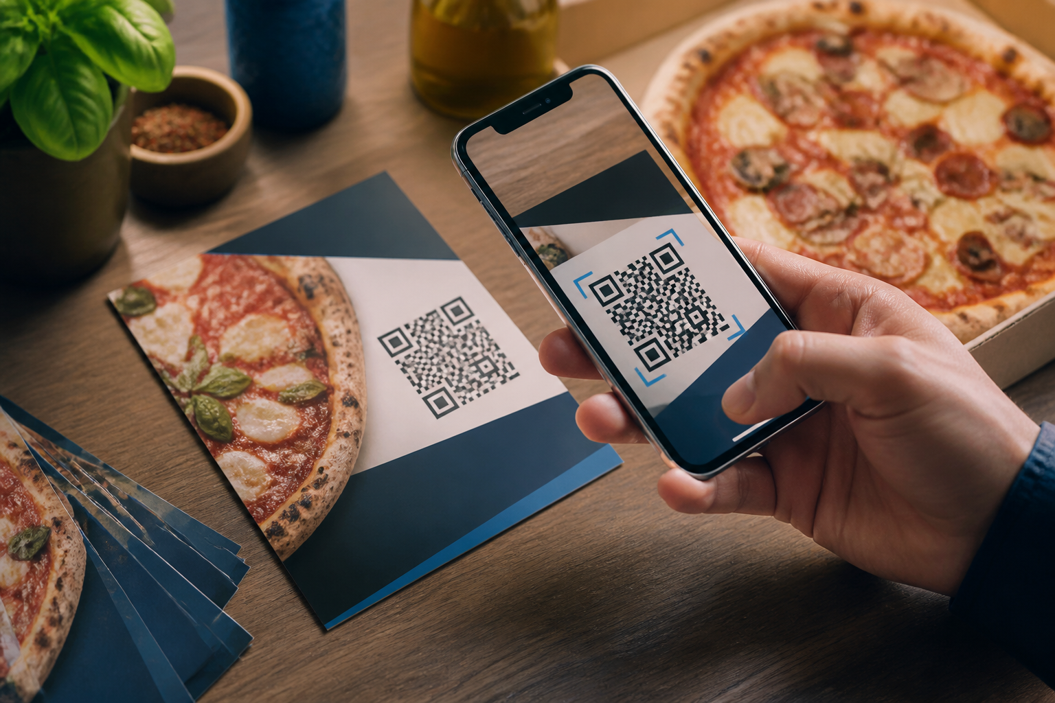 QR-Codes auf Pizzeria-Flyern: Vom Papier direkt zur Bestellung