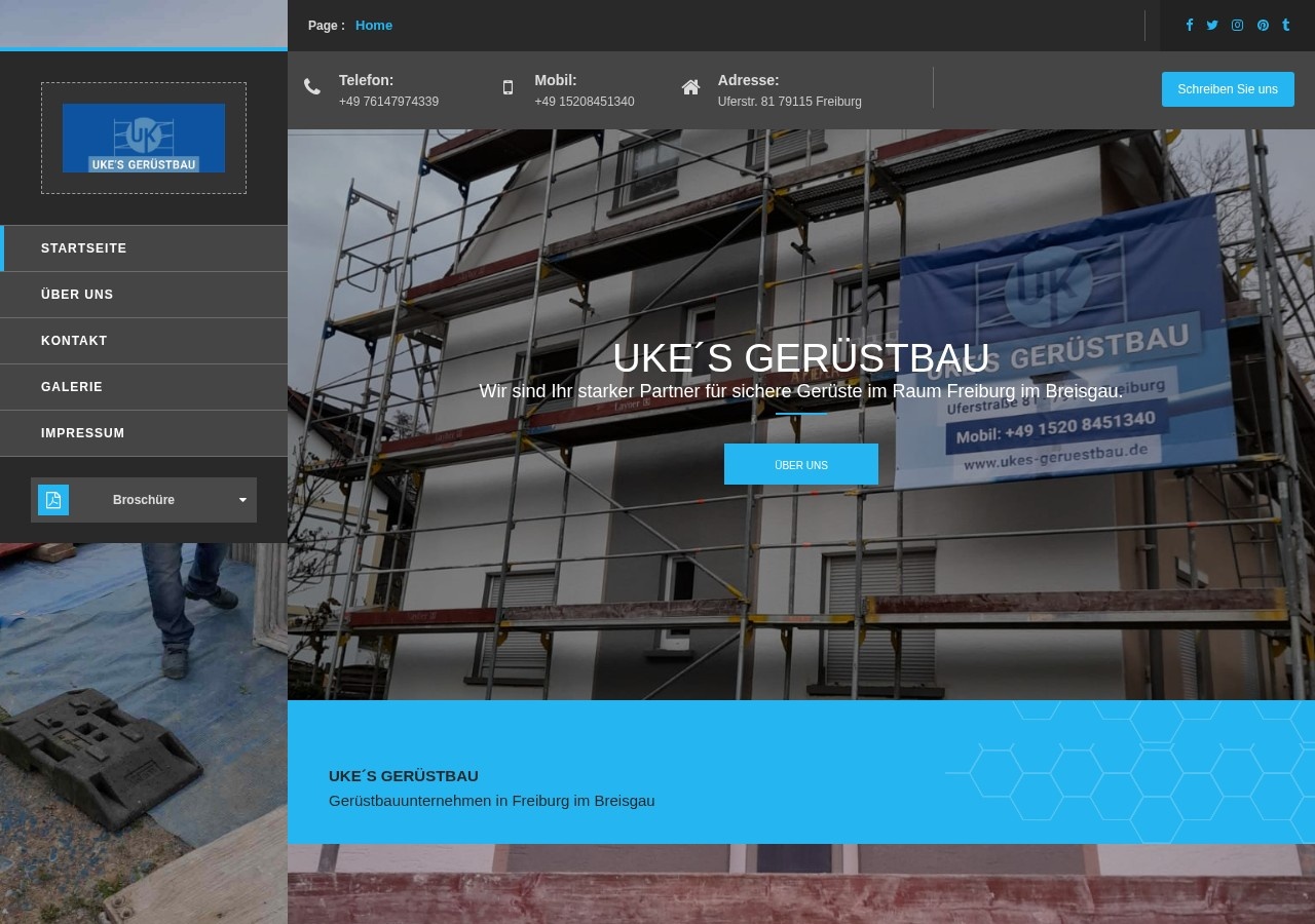Webdesign-Referenz: UKE´S GERÜSTBAU