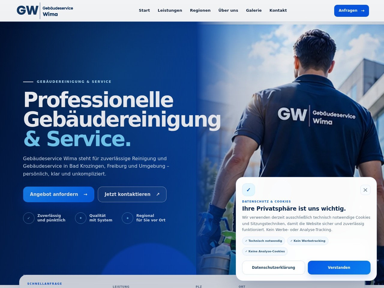 Webdesign-Referenz: Gebäudeservice Wima | Gebäudereinigung Freiburg & Umgebung